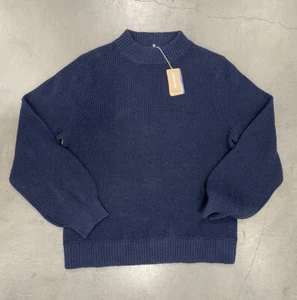 Patagonia Womens Off Country Mock Neck Sweater Size XL New Navy NEW 51055 - Picture 1 of 3