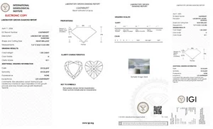 1.88 Ct HEART SHAPE H Color VS1 Clarity IGI CERTIFIED LAB GROWN CVD Diamond - Picture 1 of 11
