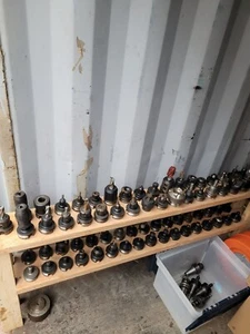LOT 75 BT-40 CNC TOOL HOLDERS WITH TOOLING END MILLS FACE MILLS CHUCKS COLLETS - Picture 1 of 16