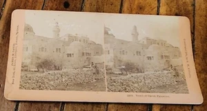 Antique 1899 Stereoview  B.W. Kilburn Tomb Of David Palestine - Picture 1 of 2