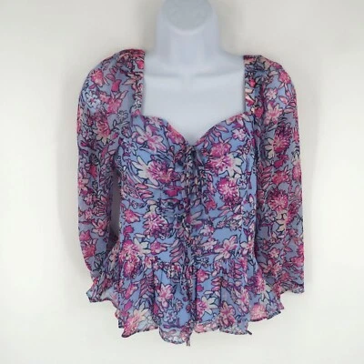 French Connection Hallie Peplum Halter Top XS NWT $78 - Image 1 of 4