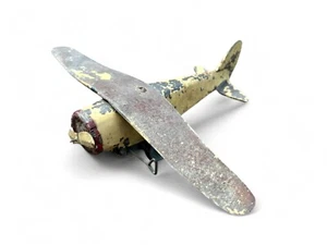 Vintage tin friction wind-up plane monoplane aeroplane 1920's GERMANY - Picture 1 of 8