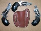 Leather Two Slot Pancake Gun Holster OWB Fits (3) North American Arms Revolvers 