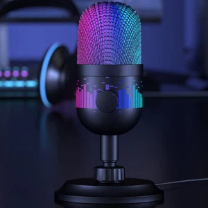 USB Gaming Microphone RGB PC Mic for Studio Recording Streaming Content Creation - Photo 1/10