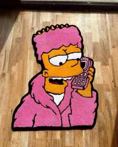 Alfombra amarilla con forma de personaje de dibujos animados, alfombra de acento hecha a mano para cualquier habitación - Imagen 1 de 1