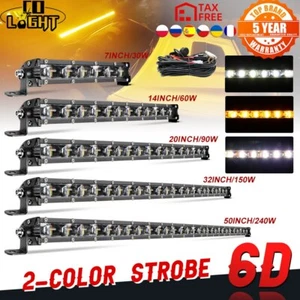 Barra de luz de trabajo LED ámbar/blanco 14" 20" 32" 38" 44 50" 4x4 - Imagen 1 de 15