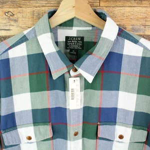 NWT J Crew Mens Flannel button Shirt Size XL Plaid Checks cotton - Picture 1 of 9