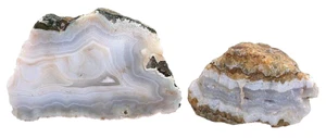 454 Grams Two Blue Lace Agate Chalcedony Silica Cabochon Rough US16/8824 - Picture 1 of 4