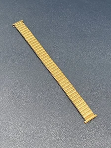 Vintage Fixoflex 14mm Gold Stainless Straight Lug Flex Watchband - Pre-owned - Picture 1 of 9