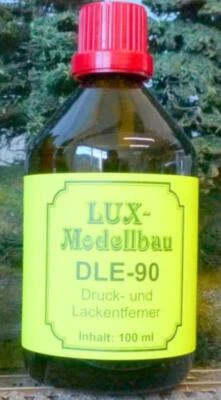 Lux-Modellbau 9002 DLE-90 Druck- und Lackentferner, 100 ml, Glasflasche