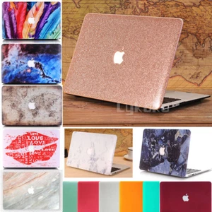 Glitter Leather Gold Marble Matte Hard Case Shell for MacBook AIR PRO 13" Retina - Picture 1 of 36