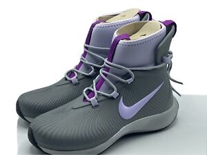 Nike Binzie Waterproof Rain Boots Sneakers Youth Size 4Y Grey Violet Brand New!