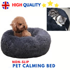 Pet Dog Cat Calming Bed Comfy Shag Warm Fluffy Bed Nest Mattress Fur Round Pad  