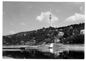 AK, Dresden Wachwitz, Fernsehturm, Elbansicht mit MS "Wilhelm Pieck", 1970 - Bild 1 von 1