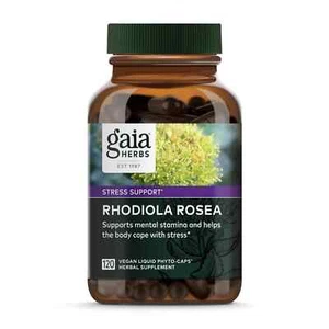 Gaia Herbs Rhodiola Rosea - Stress Support 120 Liquid Phyto-caps EXP: 01/2028 - Picture 1 of 9