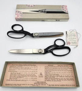 2 Vintage Wiss Pinking Shears Model C Tailoring Sewing Scissors* Original Box's - Picture 1 of 15