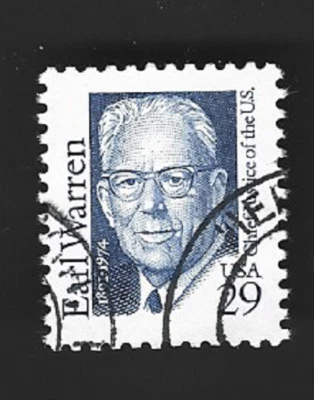 Scott# 2184 29c EARL WARREN with Black CDS cancels - (A-3) - Image 1 of 2