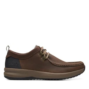Clarks Mens Wellman Moc Brown Leather Casual Casual Shoes