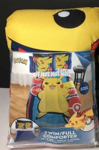 Pokemon Pikachu Comforter - Twin / Full Size Kids Reversible Nintendo Bedding - Picture 1 of 1
