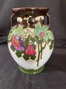 vase gouda hollandais art déco exclusif 7,3" décor Regina . marqué et signé - Photo 1 sur 10