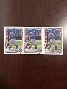 2021 Bowman Draft #BD-12 Pete Crow-Armstrong (3 Card Lot) Chicago Cubs *Mint* - Bild 1 von 2