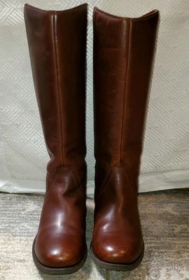 UGGs Seldon Leather Tall Boots Back Zip Size 7 Dark Chestnut Brown 1006038 NICE! - Image 1 of 4