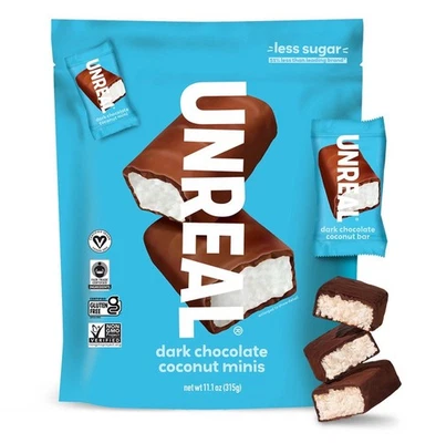 UnReal Dark Chocolate Coconut Bars, Mini, 11.1 oz. - Image 1 of 4