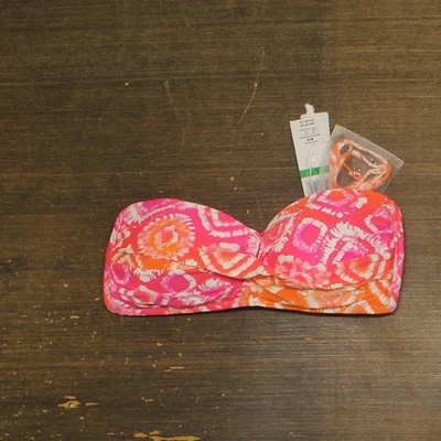 Top de natación Anne Cole Tie Dye Foulard Twist Bandeau 25MT10110 Tie Dye rosa L Foto 1 de 4