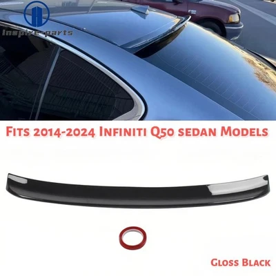 PARA 14-24 INFINITI Q50 JDM V2 ESTILO PINTADO NEGRO BRILLANTE VENTANA TRASERA ALERÓN TECHO Foto 1 de 4