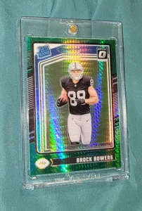 2024 Panini Donruss Optic - Rated Rookie Brock Bowers #215 Green Hyper Prizm... - Picture 1 of 2