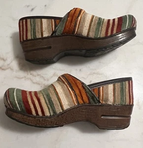 Dansko Vegan Pro Striped Multi Artisan Weave Clogs Southwest 39 Comfort Shoe 8.5 - Picture 1 of 7
