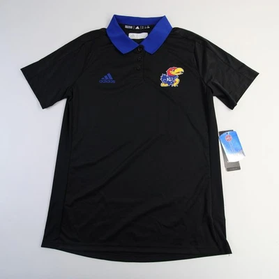 Kansas Jayhawks adidas Climalite Polo Women's Black/Blue New - Image 1 of 4