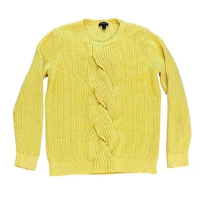 Talbots Damen Petite L buttergelb Grobstrick Pullover Pulli Zopfmuster adrett - Bild 1 von 7