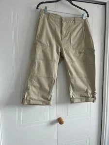 Pantalones Cortos Largos Weirdfish Cargo Estilo Combate Damas Talla 12 Beige Algodón Bolsillos - Imagen 1 de 10
