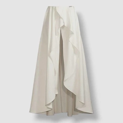 Jay Godfrey Women's White High-Waisted Draped Ruffle Layering Skirt Size 10 - Image 1 of 2
