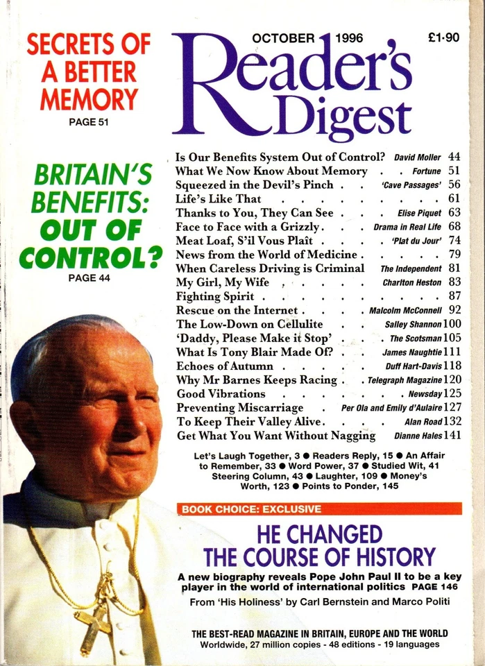 Vol. 149 No. 894 Oct 1996 Readers Digest Magazine - Russell Twisk (editor) - ... - Image 1 of 1