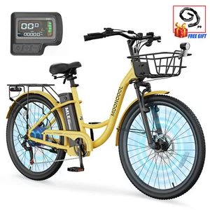 26" Electric Bike for Adults 700W City Cruiser Bicycle Commuter E-Bike 7-Speed - Picture 1 of 35
