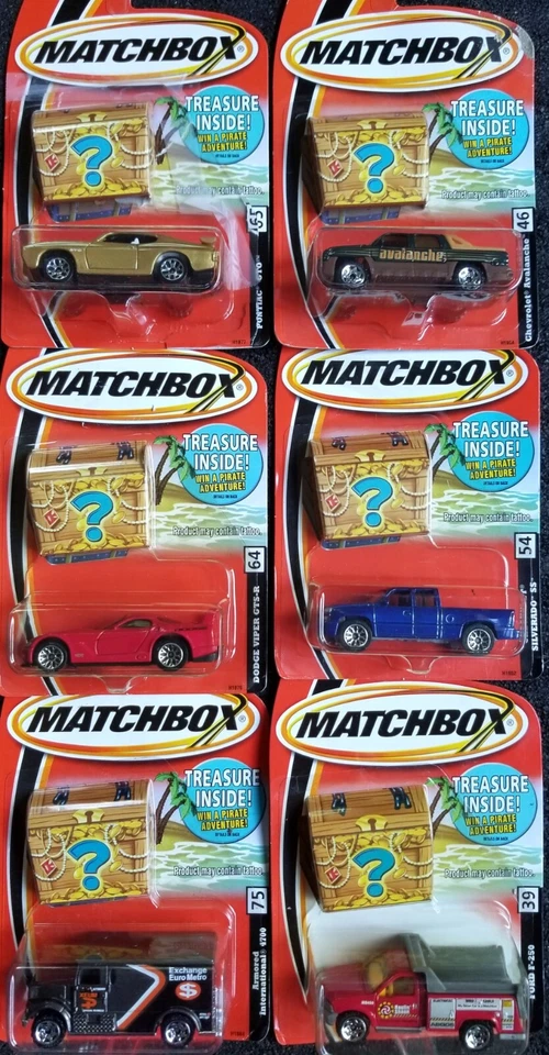 New 2005 Matchbox Treasure Hunt Lot of 6 Corvette GTO F-250 Armored Truck + More - Image 1 of 2