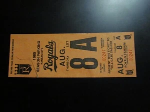 1985 Season Parking Aug 8 Kansas City Royals - Picture 1 of 2