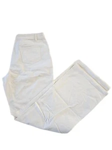 Women's Chadwicks Thin Corduroy Wide Flare Leg Pants Size 16 Cotton Ivory Color  - Picture 1 of 9