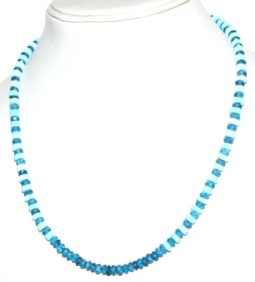 Topacio-Opal Piedras Preciosas 925 Plata Fina 4-5mm Cuentas Corte Redondo 20" Collar Filamento F1 Foto 1 de 4