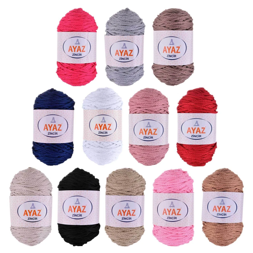 500g Strickgarn ZINCIR Strickwolle Häkelgarn Makramegarn, Farbwahl - Bild 1 von 1