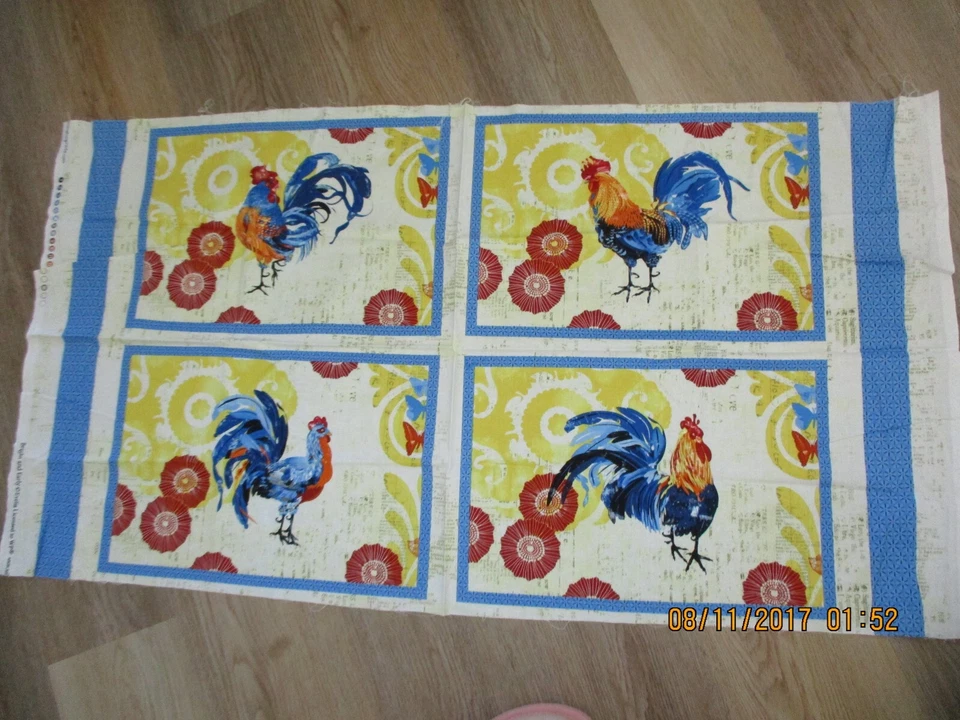 1 bonito panel de tela de algodón "brillantes y tempranos" Foto 1 de 1