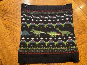 Sophie Allport Boys’ Navy Knit Fleece Lined "Dinosaur" Snood Neck Warmer - New - Picture 1 of 3