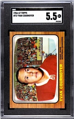 1966-67 Topps #72 Yvan Cournoyer Montreal Canadiens HOF SGC 5.5 GH01 - Image 1 of 2