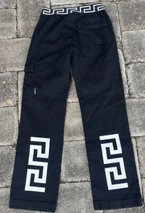 Versace Boys 10A Black x White Greca Boy's Trousers Cargo Pants 140cm - Picture 1 of 5