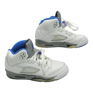 Nike Air Jordan 5 Retro Boys Size 4.5Y White Athletic Shoes Sneakers 440888-140 - Picture 1 of 12