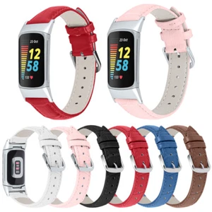 Replacement Strap For Fitbit Charge 6 5 Fashion Genuine Leather Wristband Band - Picture 1 of 18