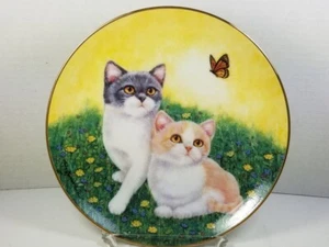 VTG/RTD 1991 Purrfect Pairs LE Plate #8 "Alex & Amelia" 2 Sweet Kittens, NIB/COA - Picture 1 of 10