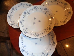 Vintage Set of 4 Johann Haviland Blue Garland Bavaria Dinner Plates Germany - Picture 1 of 8